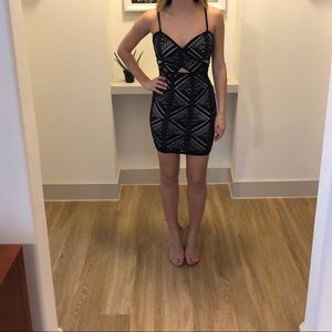 Black and Tan Bodycon Dress